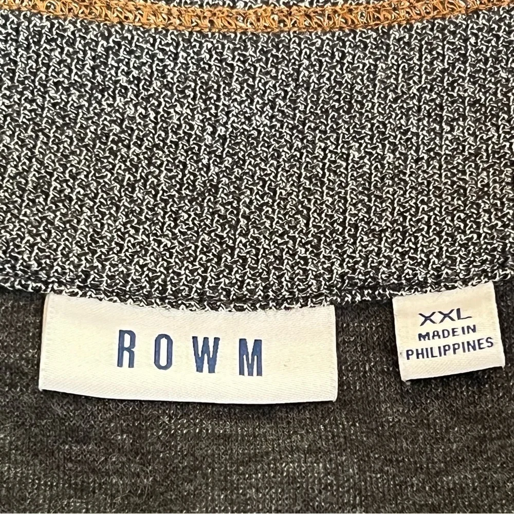 ROWM 1/4 Zip Charcoal Pullover With Copper Colored Stitching. XXL EUC - Picture 9 of 13